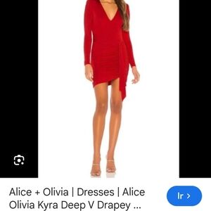 Alice + Olivia Red Long Sleeve Dress